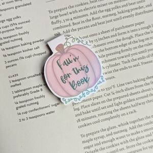 Pumpkin Fall Magnetic Bookmarks Readers Book lovers Autumn Pink Books Set Of 4